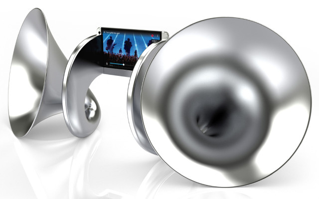 HTC One 專屬物理式揚聲器 Gramohorn II   索價 $12,000 