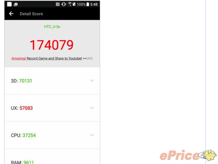 S835 手機跑分 Htc U11 安兔兔有十七萬分 Eprice Hk 流動版